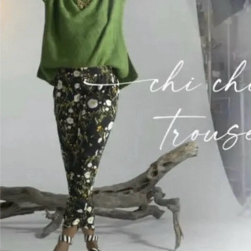 Cabi Chi Chi Trousers Pants XL black floral